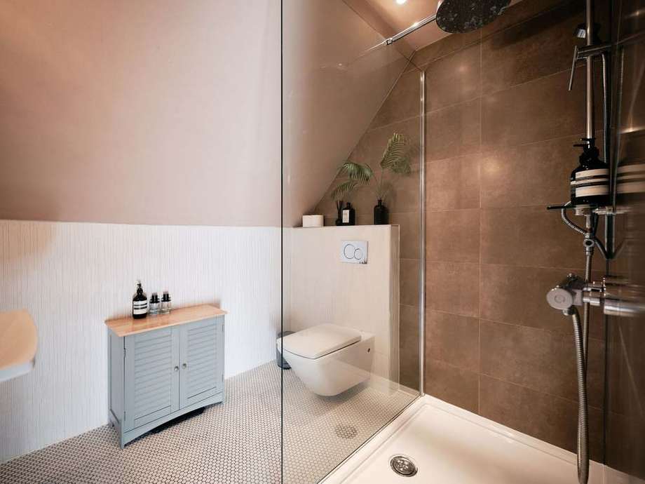 The master en suite walk-in shower